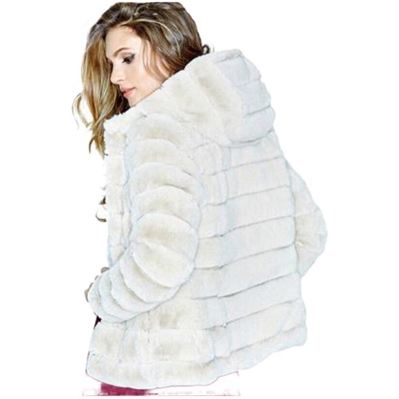 guess reversible jacket with faux fur